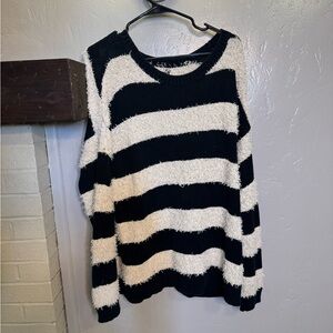 American Eagle Outfitters Sweater, Black and White striped Size L,